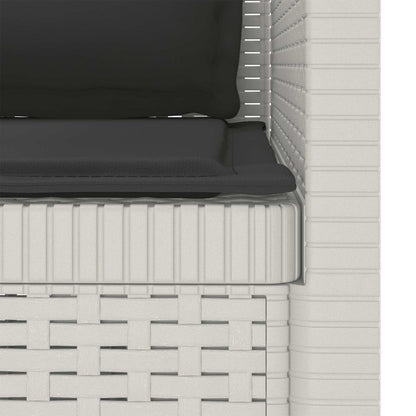 Eénpersoons Fauteuil met Kussens Rattan Look PP Wit