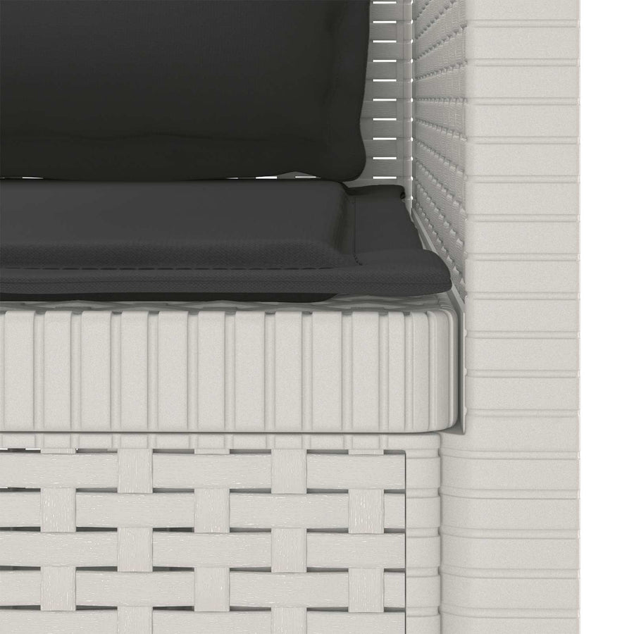 Eénpersoons Fauteuil met Kussens Rattan Look PP Wit