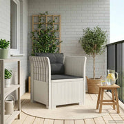 Fauteuil rotanlook polypropyleen wit