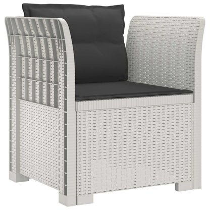 Eénpersoons Fauteuil met Kussens Rattan Look PP Wit