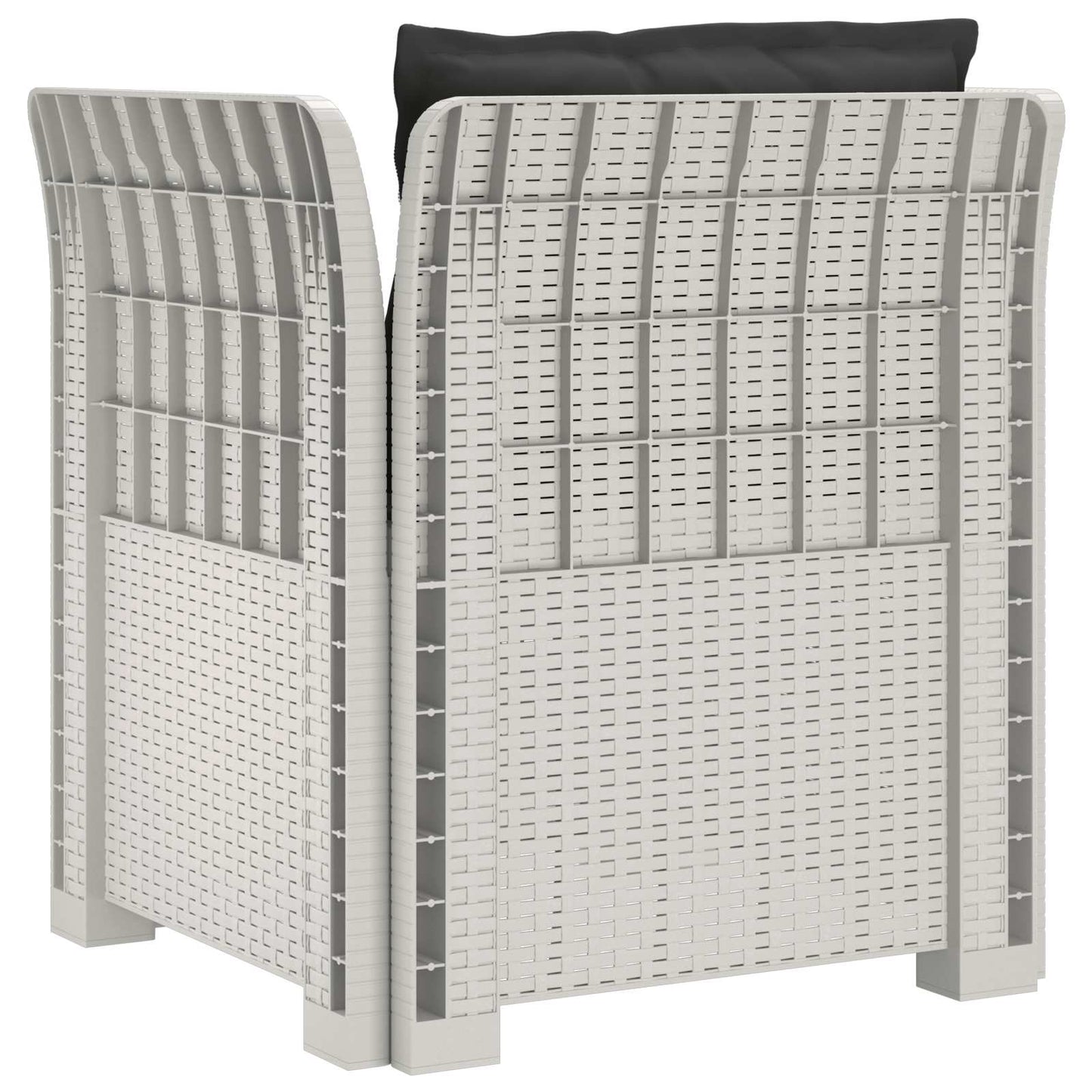 Eénpersoons Fauteuil met Kussens Rattan Look PP Wit