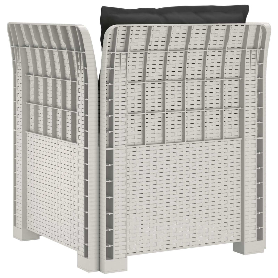 Eénpersoons Fauteuil met Kussens Rattan Look PP Wit