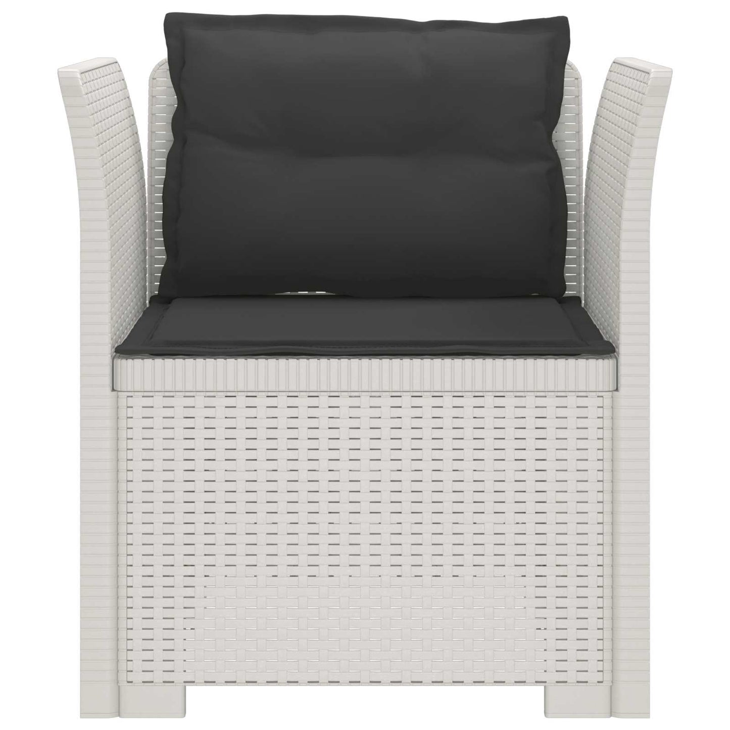 Eénpersoons Fauteuil met Kussens Rattan Look PP Wit