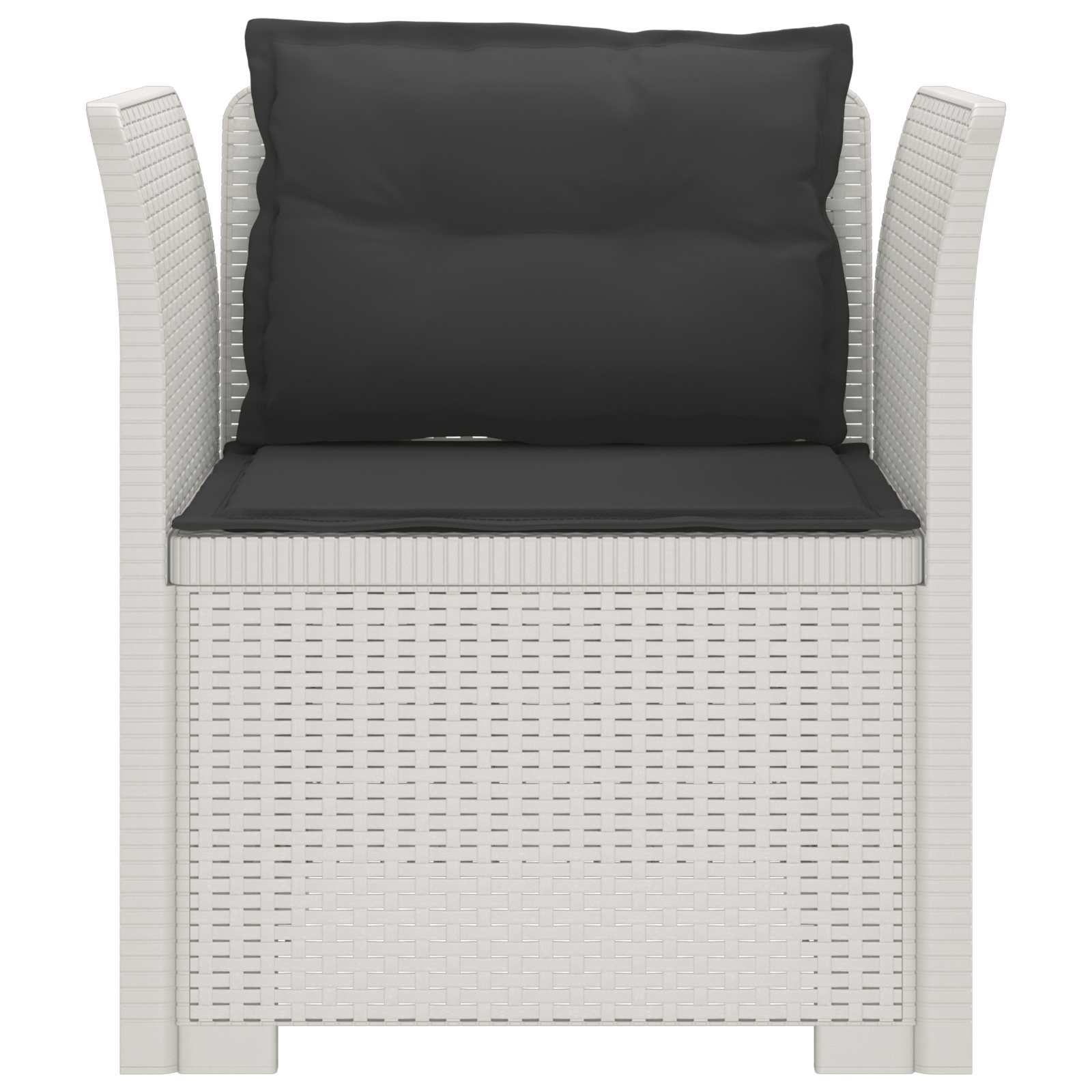 Eénpersoons Fauteuil met Kussens Rattan Look PP Wit