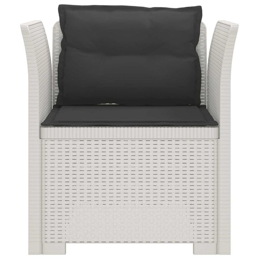 Eénpersoons Fauteuil met Kussens Rattan Look PP Wit