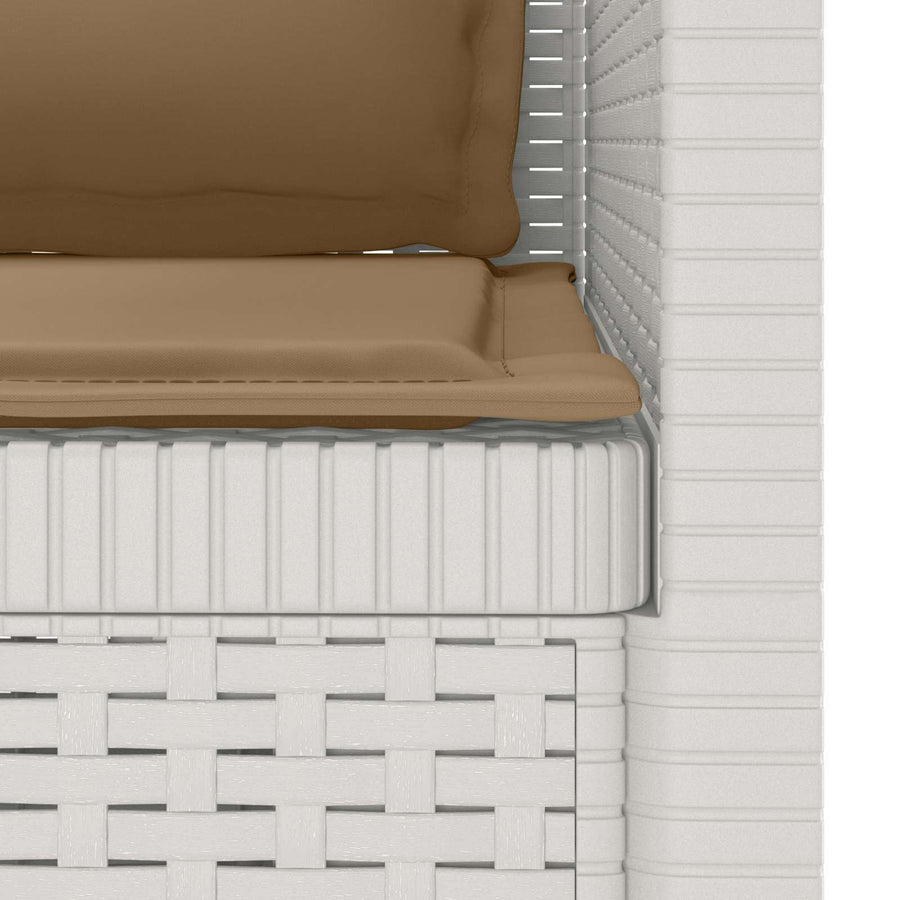 Eénpersoons Fauteuil met Kussens Rattan Look PP Wit