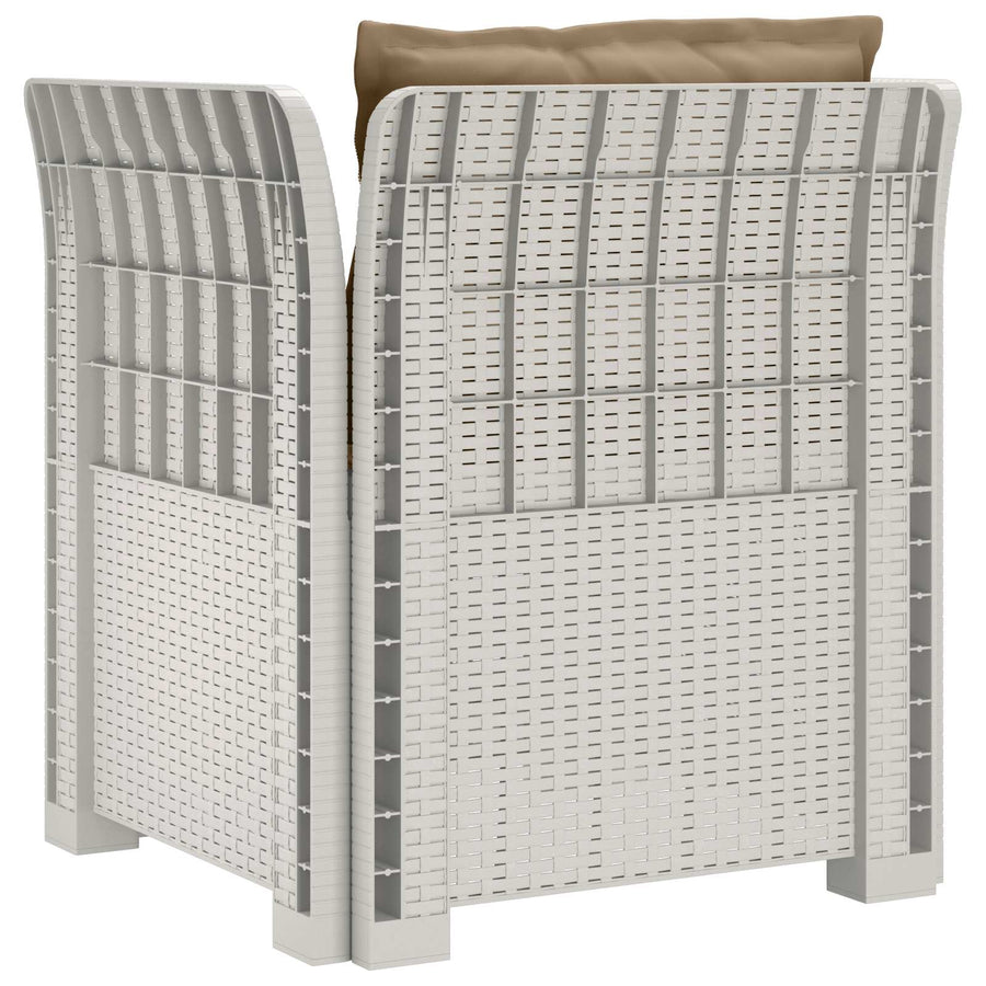 Eénpersoons Fauteuil met Kussens Rattan Look PP Wit