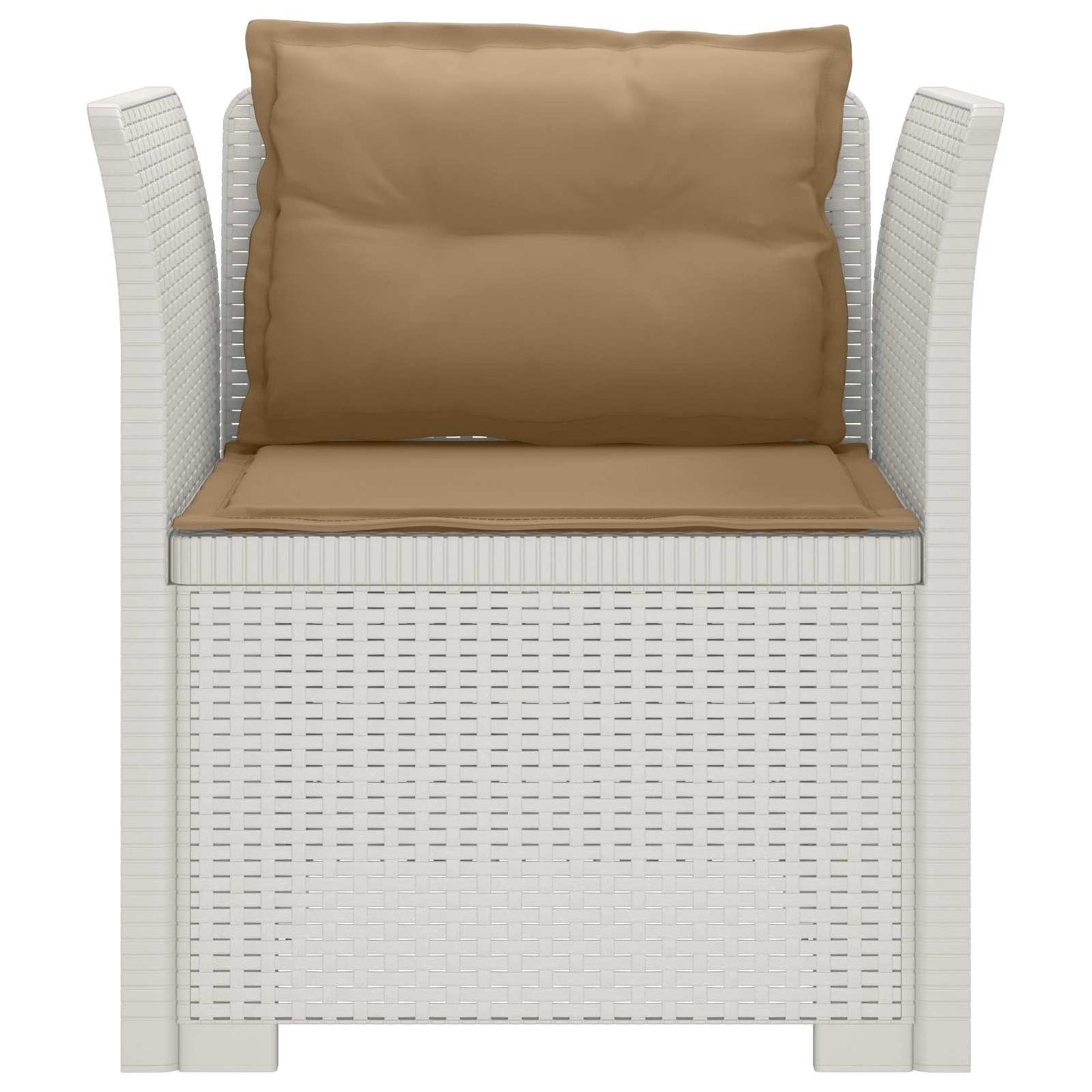 Eénpersoons Fauteuil met Kussens Rattan Look PP Wit