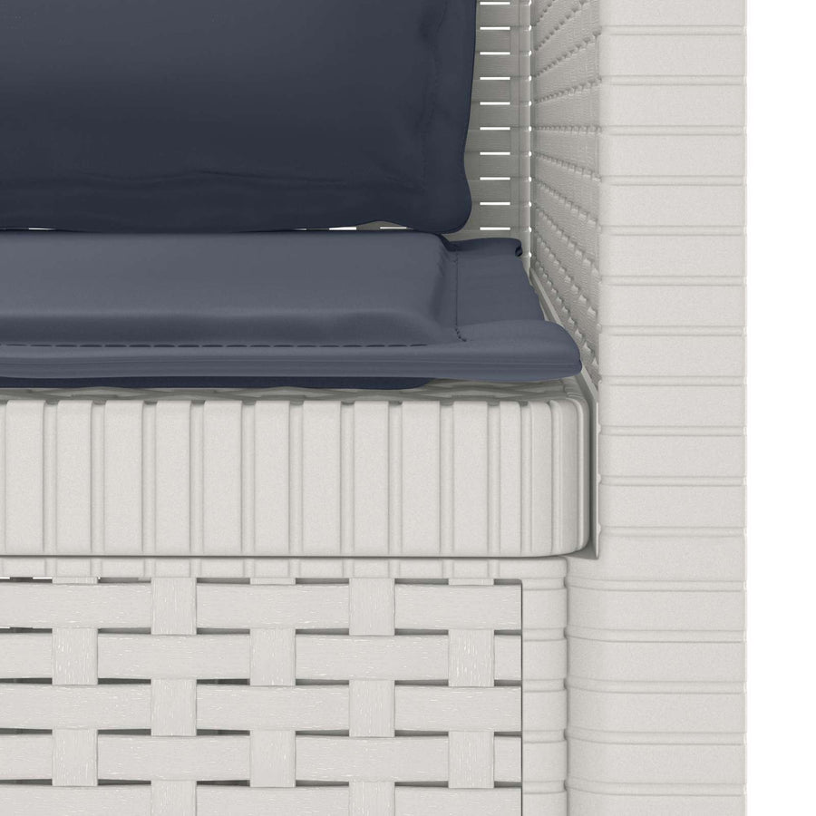 Eénpersoons Fauteuil met Kussens Rattan Look PP Wit