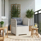 Fauteuil rotanlook PP wit 68x62x70 cm