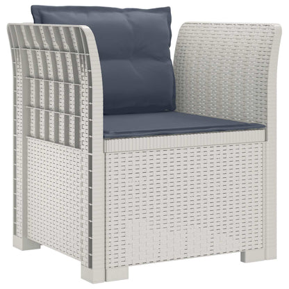 Eénpersoons Fauteuil met Kussens Rattan Look PP Wit