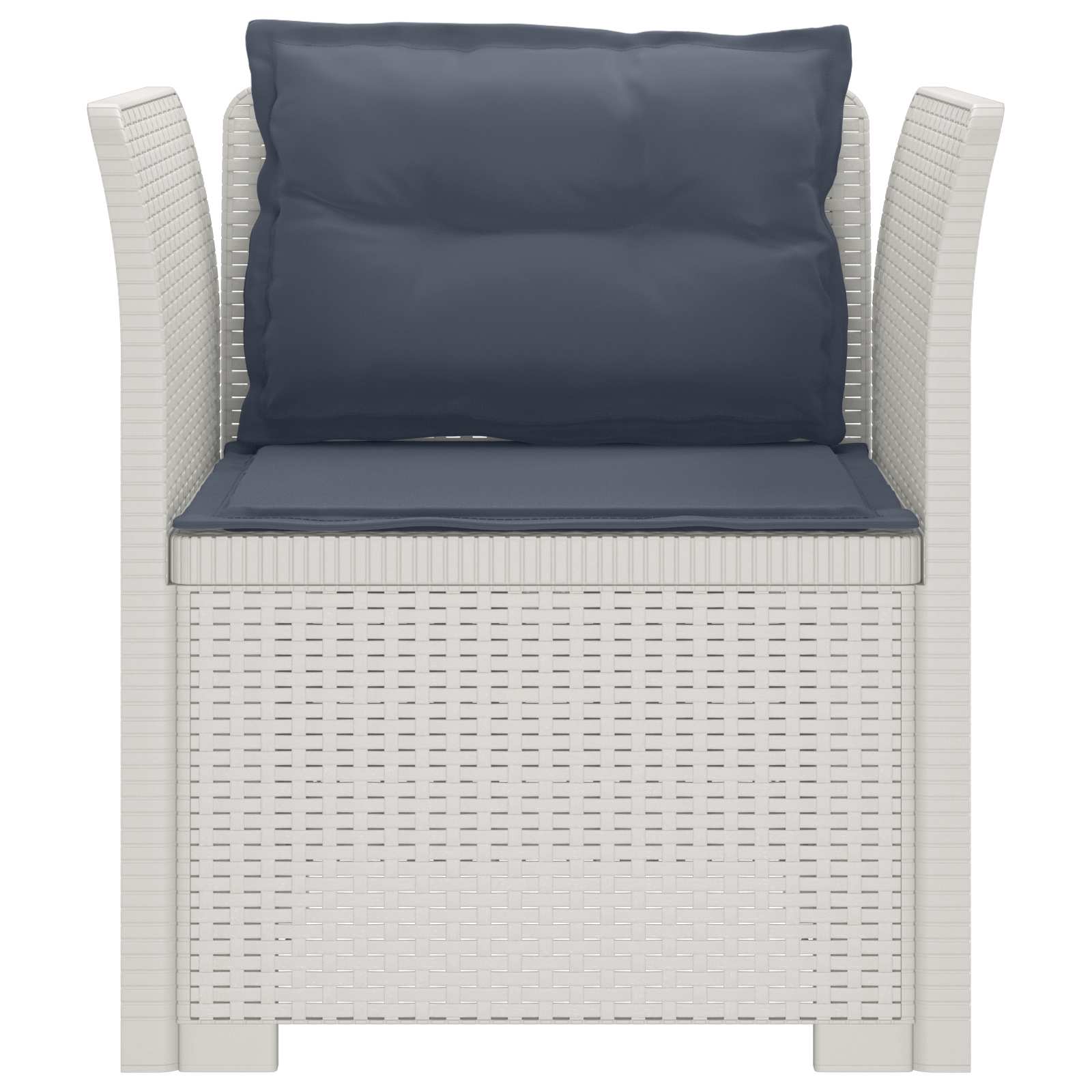 Eénpersoons Fauteuil met Kussens Rattan Look PP Wit