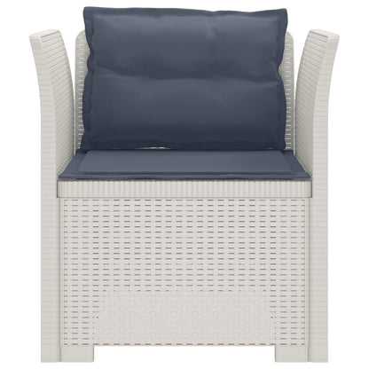 Eénpersoons Fauteuil met Kussens Rattan Look PP Wit