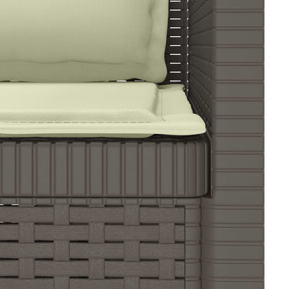 Eénpersoons Fauteuil met Kussens Rattan Look PP Lichtgrijs