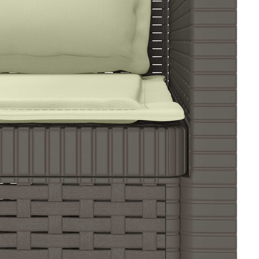 Eénpersoons Fauteuil met Kussens Rattan Look PP Lichtgrijs