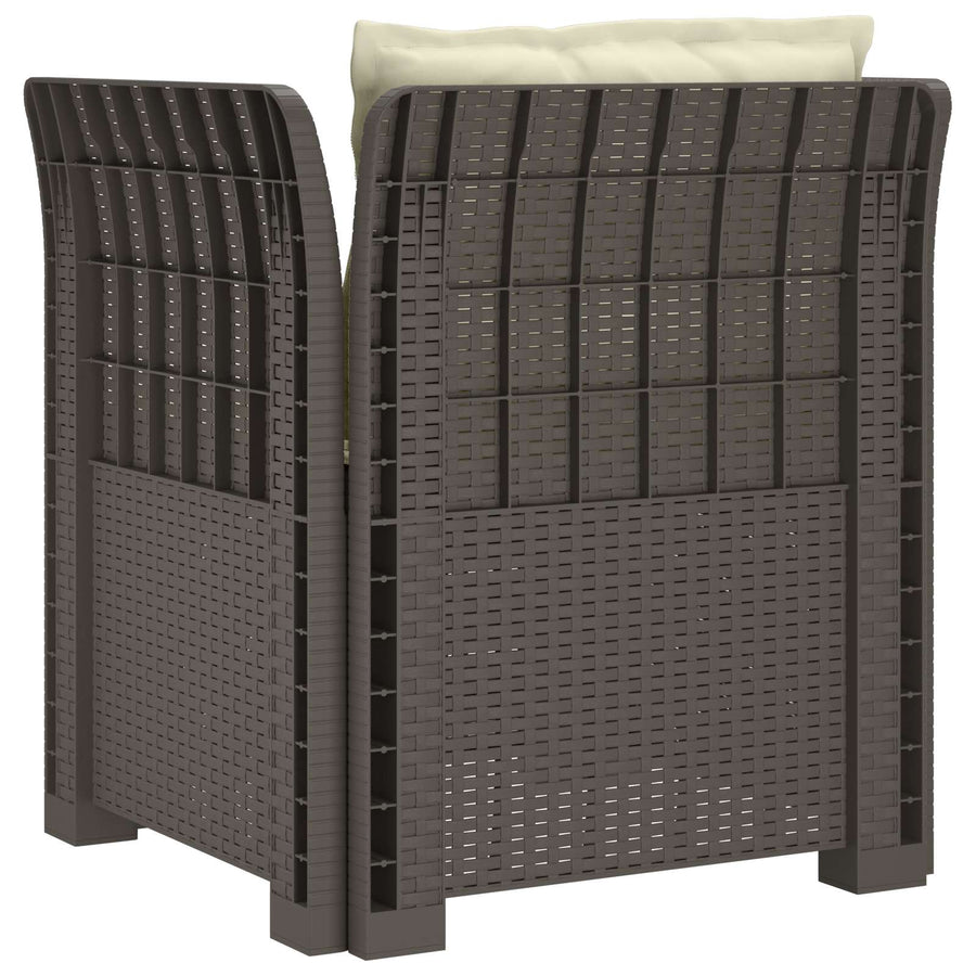Eénpersoons Fauteuil met Kussens Rattan Look PP Lichtgrijs