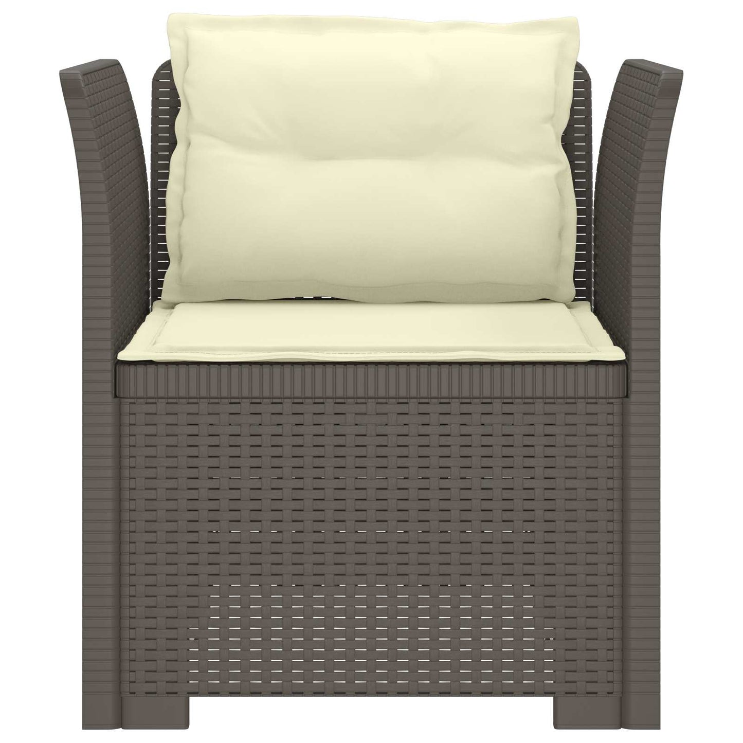 Eénpersoons Fauteuil met Kussens Rattan Look PP Lichtgrijs