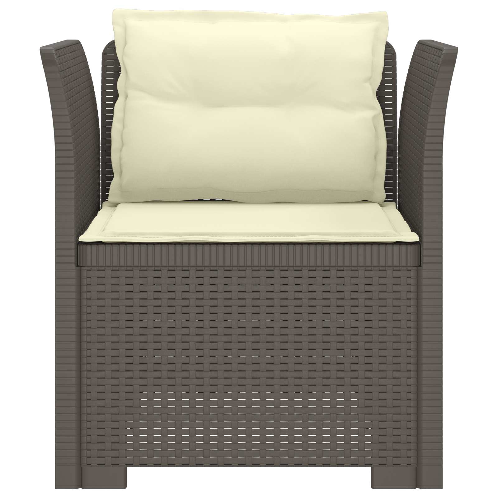 Eénpersoons Fauteuil met Kussens Rattan Look PP Lichtgrijs