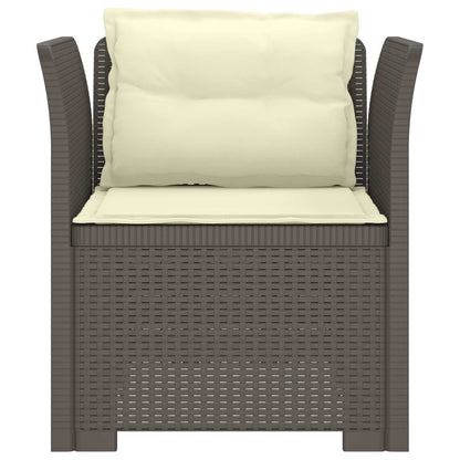 Eénpersoons Fauteuil met Kussens Rattan Look PP Lichtgrijs