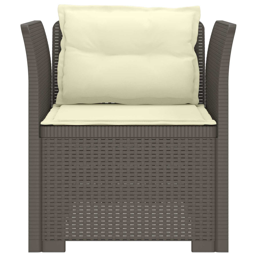 Eénpersoons Fauteuil met Kussens Rattan Look PP Lichtgrijs