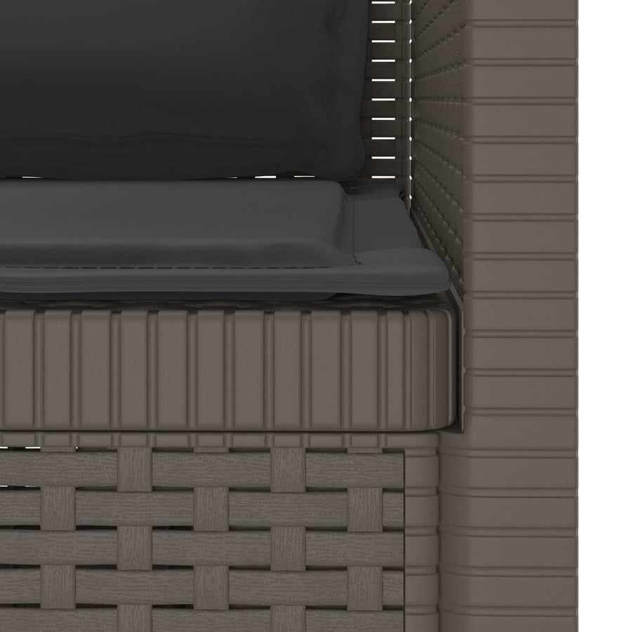 Eénpersoons Fauteuil met Kussens Rattan Look PP Lichtgrijs