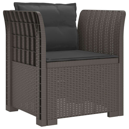 Eénpersoons Fauteuil met Kussens Rattan Look PP Lichtgrijs