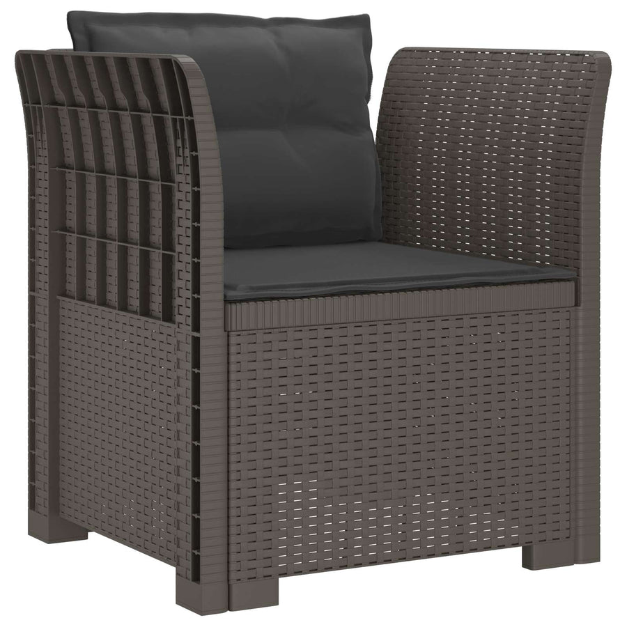 Eénpersoons Fauteuil met Kussens Rattan Look PP Lichtgrijs