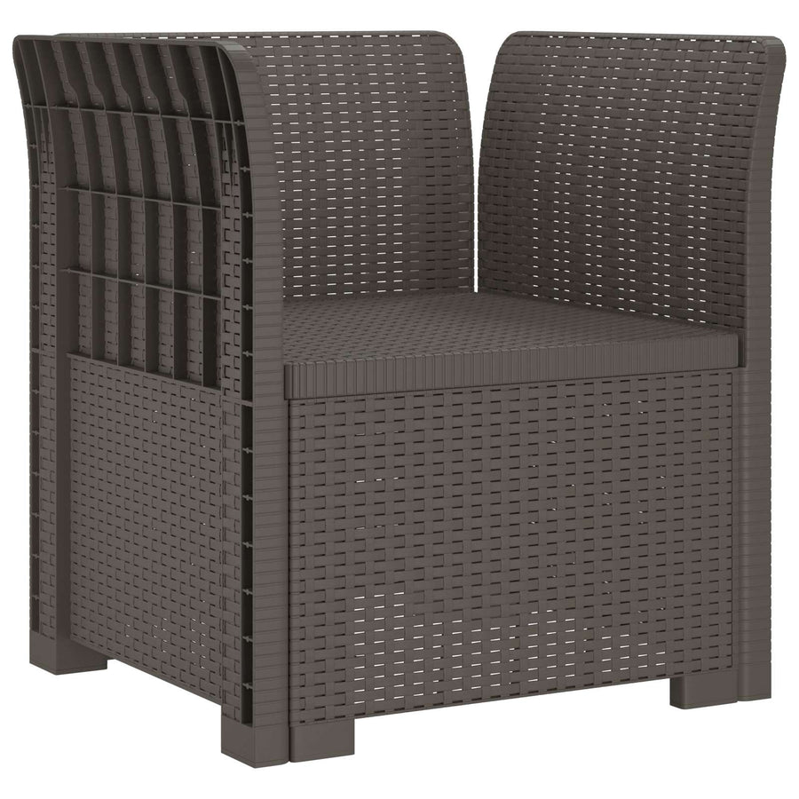 Eénpersoons Fauteuil met Kussens Rattan Look PP Lichtgrijs
