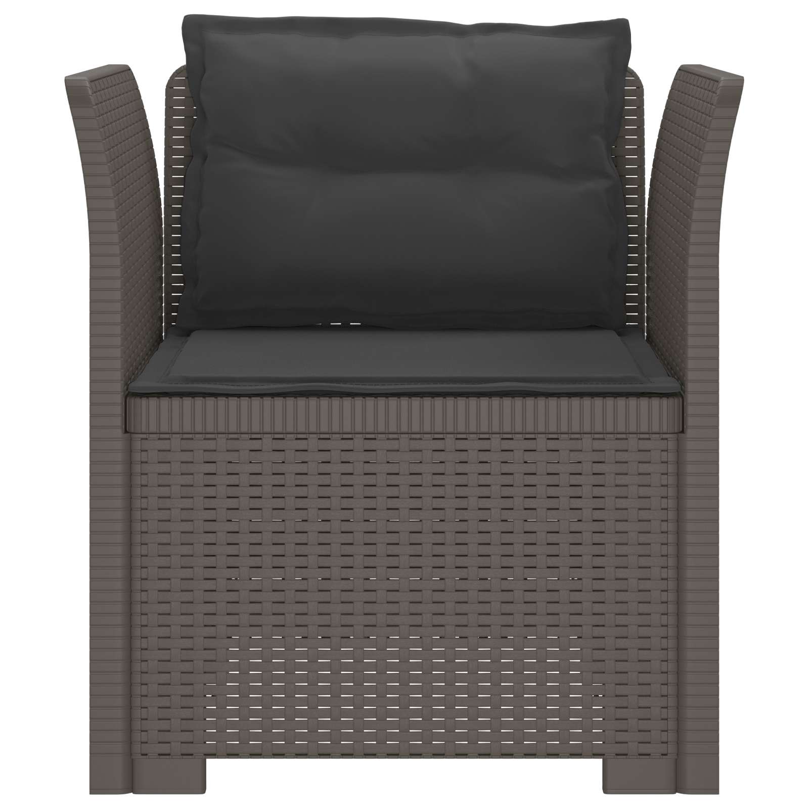 Eénpersoons Fauteuil met Kussens Rattan Look PP Lichtgrijs