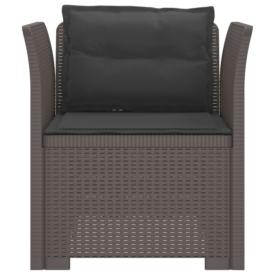 Eénpersoons Fauteuil met Kussens Rattan Look PP Lichtgrijs