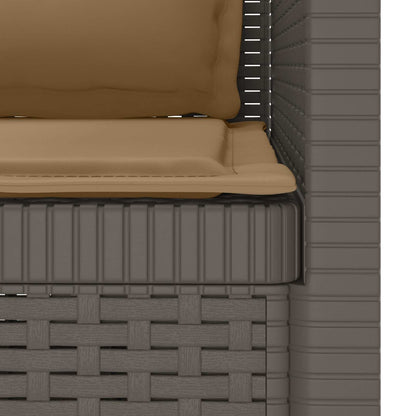 Eénpersoons Fauteuil met Kussens Rattan Look PP Lichtgrijs