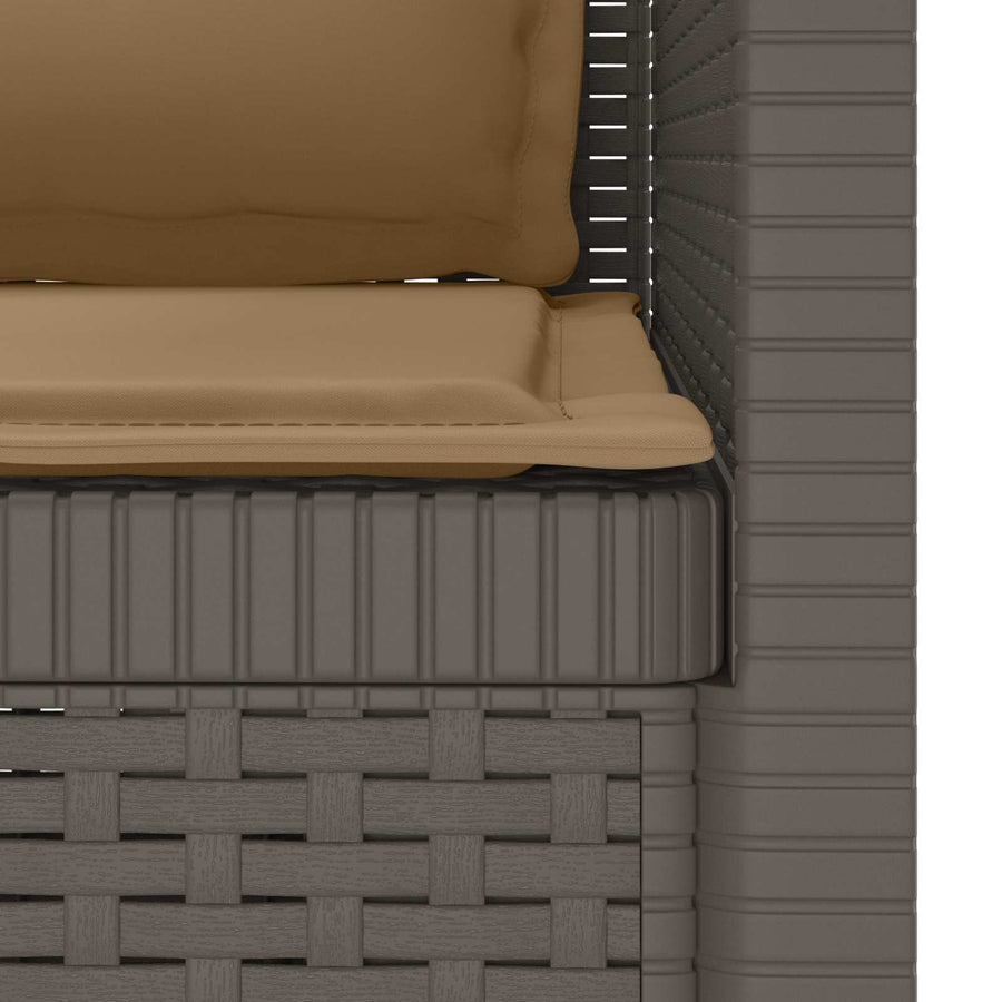 Eénpersoons Fauteuil met Kussens Rattan Look PP Lichtgrijs