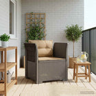 Eénpersoons Fauteuil met Kussens Rattan Look PP Lichtgrijs