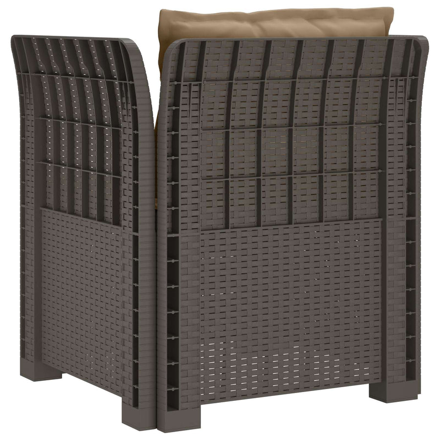 Eénpersoons Fauteuil met Kussens Rattan Look PP Lichtgrijs