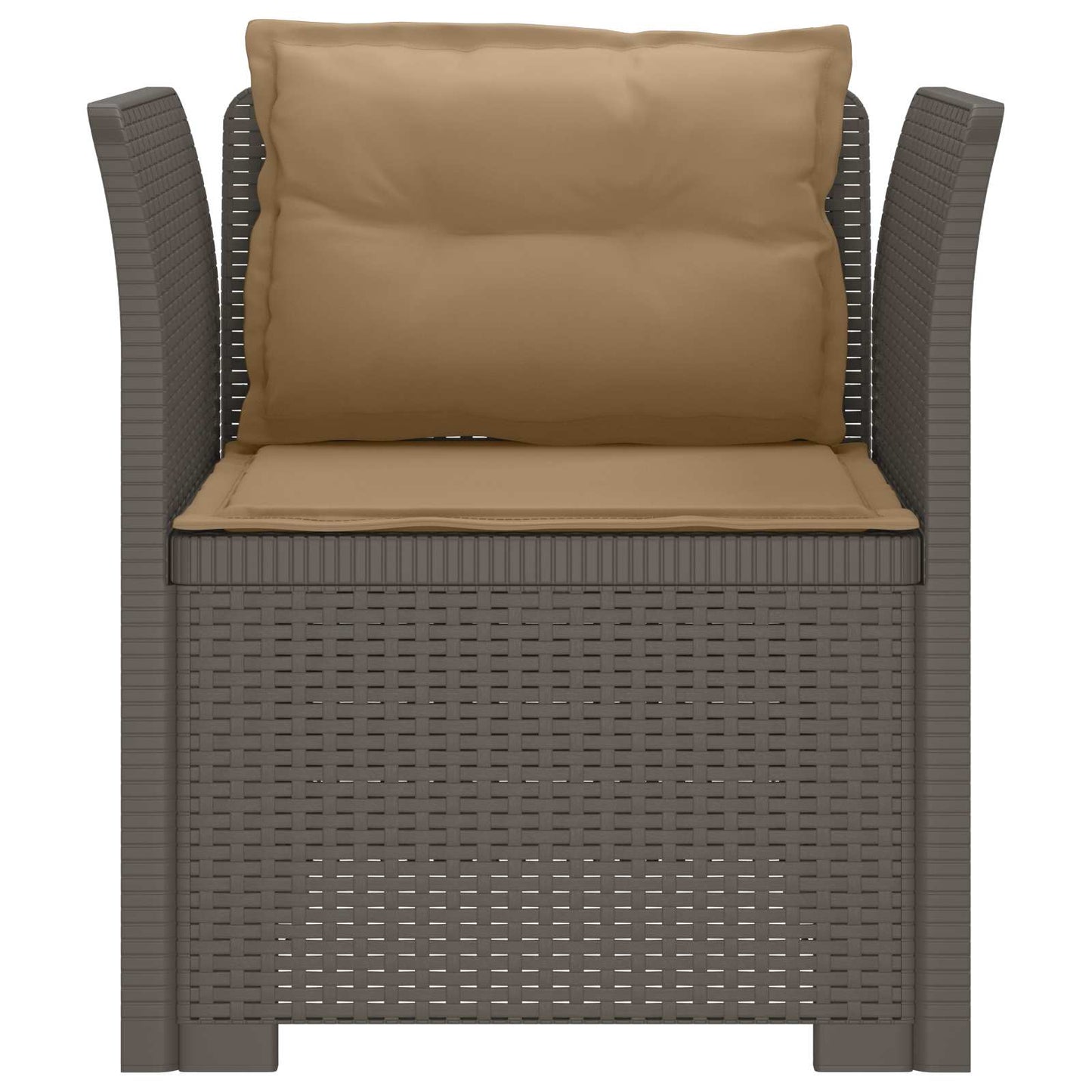 Eénpersoons Fauteuil met Kussens Rattan Look PP Lichtgrijs