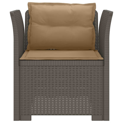 Eénpersoons Fauteuil met Kussens Rattan Look PP Lichtgrijs