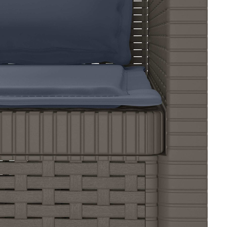 Eénpersoons Fauteuil met Kussens Rattan Look PP Lichtgrijs