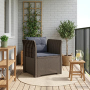 Fauteuil rattan look PP lichtgrijs 68x62x70 cm