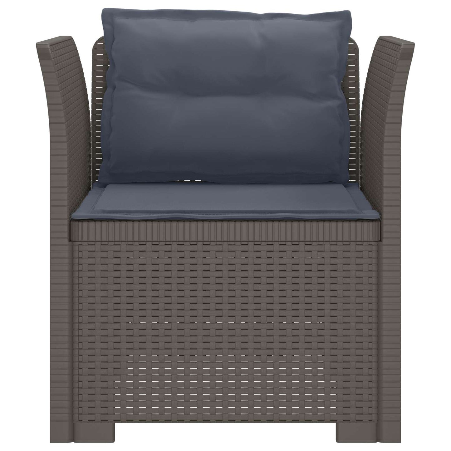 Eénpersoons Fauteuil met Kussens Rattan Look PP Lichtgrijs