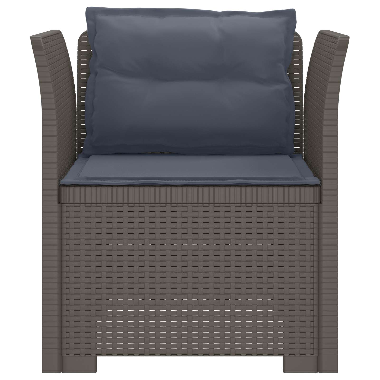 Eénpersoons Fauteuil met Kussens Rattan Look PP Lichtgrijs