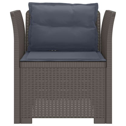 Eénpersoons Fauteuil met Kussens Rattan Look PP Lichtgrijs