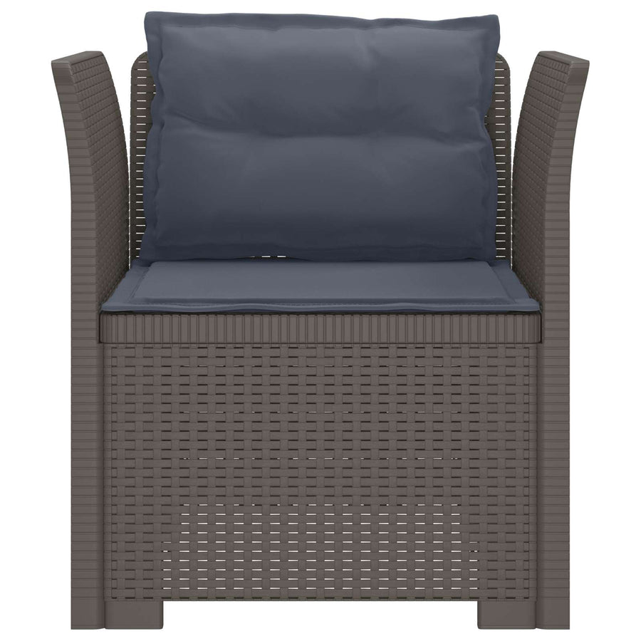 Eénpersoons Fauteuil met Kussens Rattan Look PP Lichtgrijs