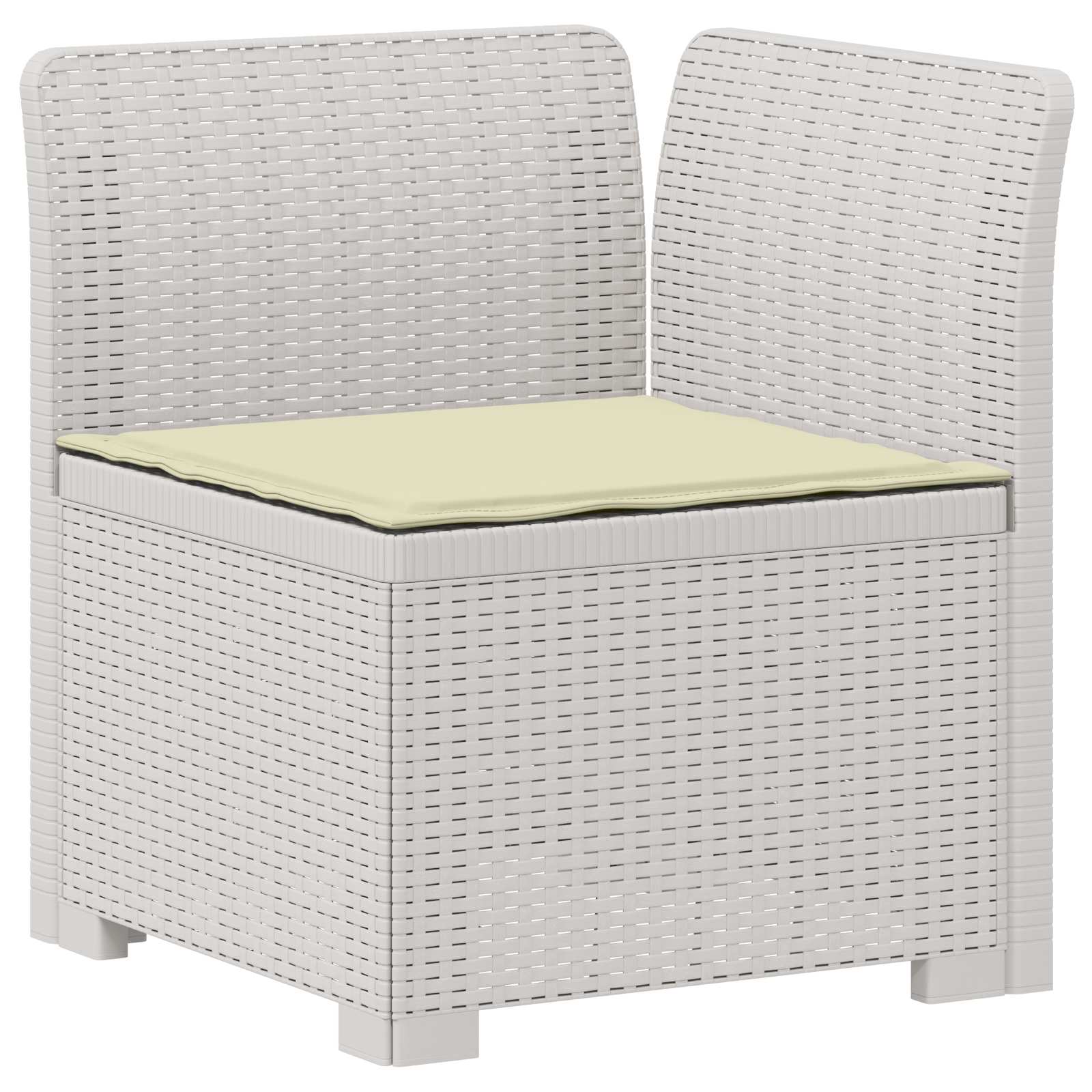 3-zits tuinbank met kussens in rattanlook PP Wit