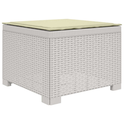 3-zits tuinbank met kussens in rattanlook PP Wit
