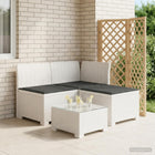 Modulaire tuinbank 3-zits rattanlook PP wit