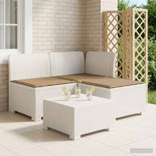 3-zits tuinbank met kussens in rattanlook PP Wit