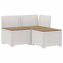 3-zits tuinbank met kussens in rattanlook PP Wit