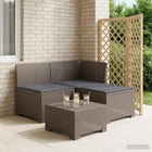 Tuinbank 3-zits rattanlook PP lichtgrijs