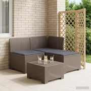 Tuinbank 3-zits rattanlook PP lichtgrijs