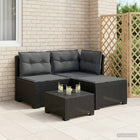 Tuinbank 3-zits rattanlook PP antraciet